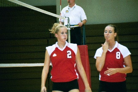 No. 2 Erin Bayne (junior from Troy, IL) and No. 8 Jennie Glassey (junior from Carlsbad, CA)  - Photo by Tommy Sadler