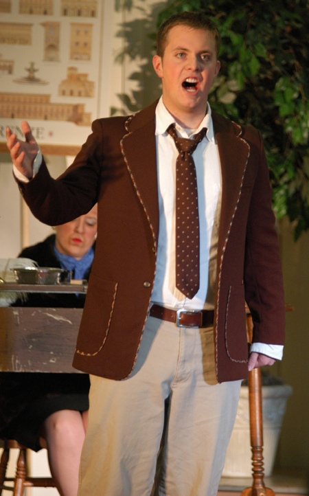 Junior Josh Hussung performs in the Opera Workshop production of <i>Gianni Schicchi</i>. - Photo by Jonathan Blair