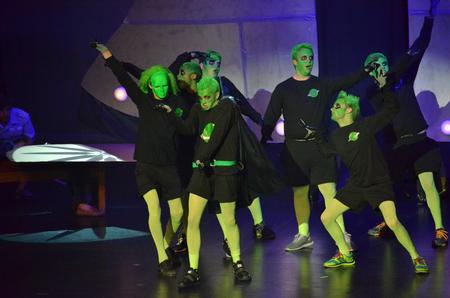 The men of Lambda Chi Alpha performs their small group act for the 16th annual Variety Show.  - Photo by Morris Abernathy