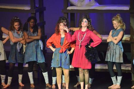 The ladies of Chi Omega perform in their version of "Annie" for the 16th annual Variety Show, presented by the Student Activities Council. - Photo by Morris Abernathy