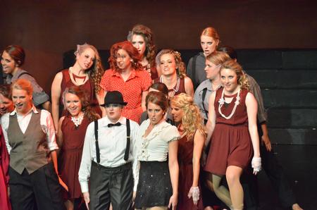 The ladies of Chi Omega perform during large group for the Variety Show. - Photo by Morris Abernathy