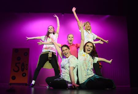 The Hopeful Rascals perform a 50s dance routine as the first small group act in the 16th annual Variety Show held at the Carl Perkins Civic Center. - Photo by Jacob Moore