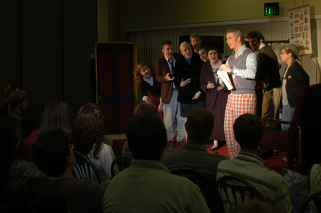 Action from the Opera Workshop production of <i>Gianni Schicchi</i>. - Photo by Justin Veneman