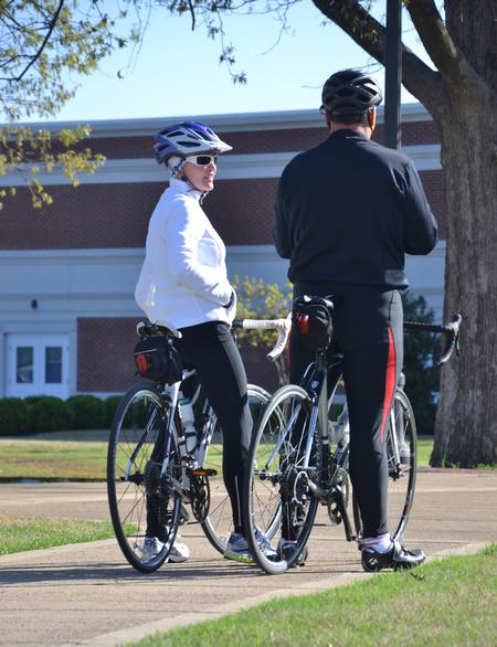 Riders prepare for the inaugural Tour of Jackson bike ride hosted by the athletic training education program.  - Photo by Olivia Wallace