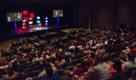 Nick Saban, head football coach at the University of Alabama, speaks to a large audience at the Carl Perkins Civic Center during the fifth annual Roy L. White Legacy Golf and Gala. - Photo by Jacob Moore