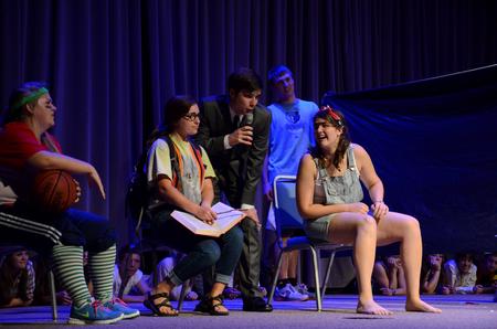 Focus Leaders perform several skits and songs during the Focus Show for new students after their families leave on new student move-in day. - Photo by Anne Richoux