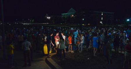 Students reconnect after summer break at the Howdy Party, hosted by the Student Government Association on the Great Lawn. - Photo by Jacob Moore