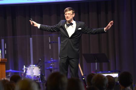 Greg Thornbury, president of The King's College in New York, encourages students with his message entitled "Fear not. Stand firm. Be silent." in chapel. - Photo by Amanda Rohde
