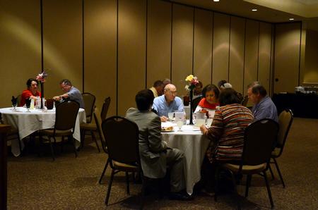 Alumni fellowship during the First Friday Forward Alumni Luncheon in the Carl Grant Events Center. - Photo by Anne Richoux