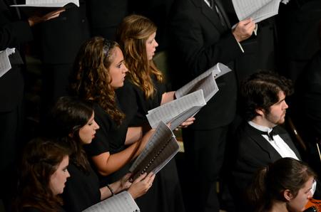 The Union University Singers perform in concert at First Baptist Church in Jackson.  - Photo by Anne Richoux