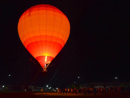 A hot air balloon illuminates the night as it rises above the lawn at Union Night during Family Weekend. - Photo by Jacob Moore