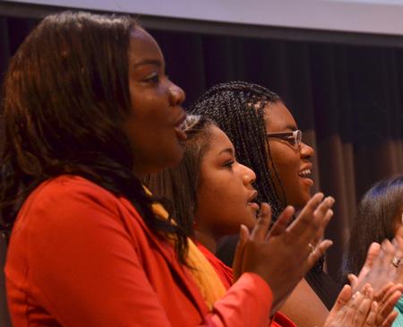 Latino/Hispanic Heritage Week.  Mosaic choir sings at the chapel service. - Photo by Morris Abernathy