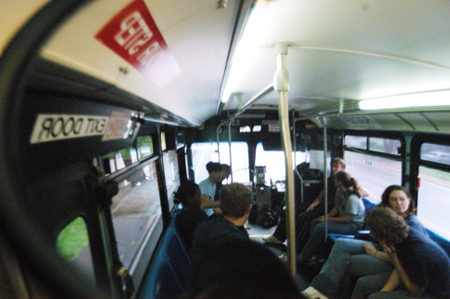 Participants in the Watters Amazing Race take the Jackson city bus to the mall during a challenge. - Photo by Jonathan Blair
