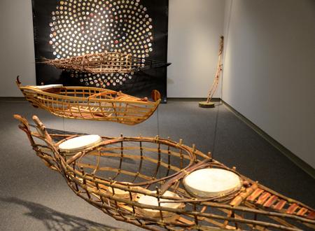 The show "Connections to Place" in the Union art gallery features the work of Rod Crossman, artist, associate professor of art, and artist in residence at Indiana Wesleyan University. - Photo by Amanda Rohde