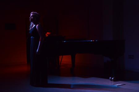 Madelyn Carson, senior music education major, performs "My Funny Valentine" at the Opera Workshop. - Photo by Amanda Rohde