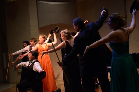 Students perform "Give My Rewards to Broadway" to end the Opera Workshop in Hartley Recital Hall. - Photo by Amanda Rohde
