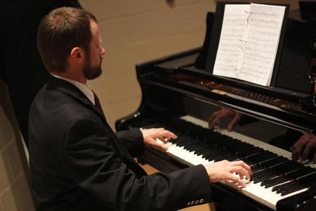 Daniel Musselman presents a faculty composition recital in Hartley Hall. - Photo by Matt McDaniel