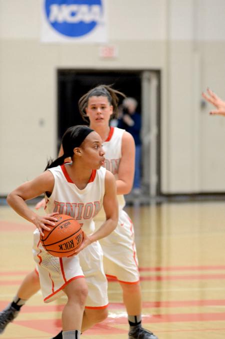 Lady Bulldog LaTesa McLaughlin looks for a teammate to pass the ball to during the NCCAA regional tournament.  - Photo by Anne Richoux