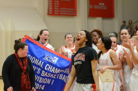 The Lady Bulldogs celebrate after winning the NCCAA regional championship over Lee University. - Photo by Anne Richoux