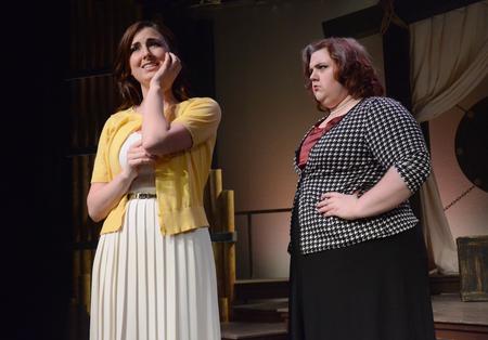 The Union Players' Hamlet features Elizabel Sartin, freshman music performance major, as Ophelia and Caitie Vance, junior theatre and speech major, as Appolonia. - Photo by Amanda Rohde