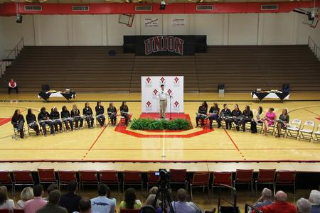 The Lady Bulldogs basketball team is recognized for winning the NCCAA National Championship. - Photo by Matt McDaniel