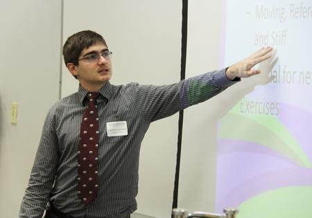 Stephen Clement, senior computer science major, presents his project for the 11th Annual Union University Scholarship Symposium. - Photo by Matt McDaniel