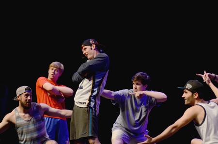 Members of Lambda Chi Alpha perform a dance routine at the 17th Annual SAC Variety Show. - Photo by Amanda Rohde