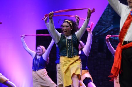 Kelsie Wood, sophomore chemistry major, performs with the sisters of Kappa Delta during their performance in the 17th Annual Variety Show. - Photo by Matt McDaniel