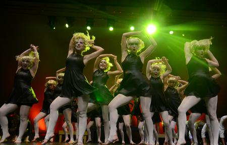 Members of Chi Omega perform as dolls during their performance at the 17th annual Variety Show at the Carl Perkins Civic Center. - Photo by Jacob Moore