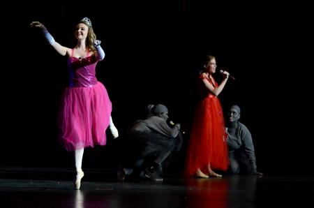 Mary Kate Crump, freshman exercise science major, performs with Kappa Delta during the 17th annual Variety Show at the Carl Perkins Civic Center.  - Photo by Anne Richoux