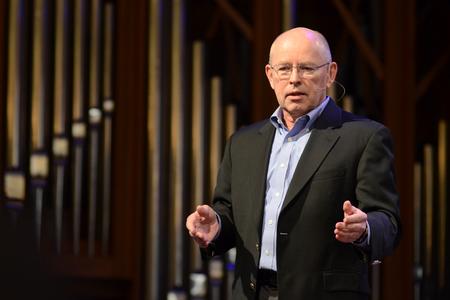 Wayne Grudem, research professor at Phoenix Seminary, is the guest speaker for the Preview Day chapel service.  - Photo by Emily Stookey