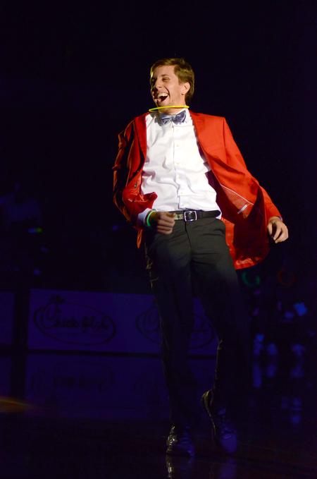Willie Louth, junior economics major, is introduced as a Fred Fanatic at Bulldog Madness, a kickoff event for the athletics seasons. - Photo by Meg Rushing
