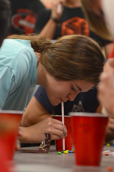 Anna Isbell of Zeta Tau Alpha competes in a Bulldog Olympics game. - Photo by Meg Rushing