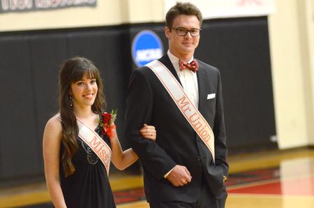 Jenaye White, senior public relations major and political science minor, and Will Tucker, senior cell and molecular biology major, are Miss and Mr. Union 2014.  - Photo by Emily Stookey