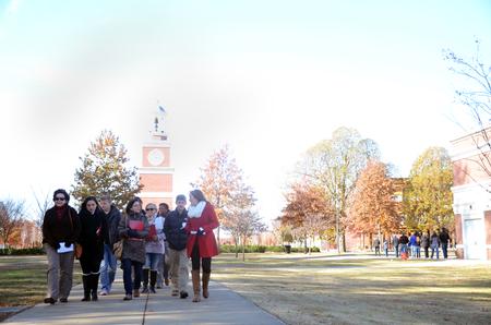 Prospective students and their families enjoy a tour through campus on Preview Day. - Photo by Amanda Rohde
