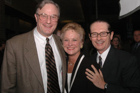 Union Board of Reference member Sandy Willson (left) poses with friends Jan Boud (center) and her husband Ron Boud (right), Union music professor, at the 2004 Scholarship Banquet. - Photo by Lindsay Stavish
