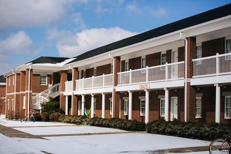 The residence complexes in the snow. - Photo by Kristi McMurry Woody