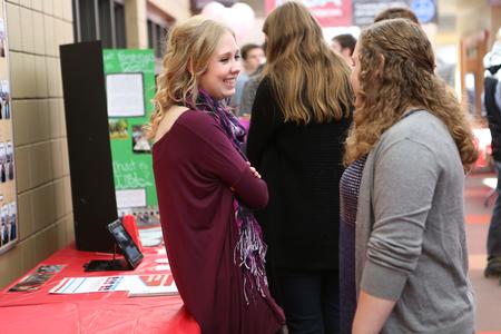 Students stop by the booths set up in the SUB hallway for the Student Organization Fair. This event is a great way for students to learn more about ways to get involved on campus. - Photo by Kristi McMurry Woody