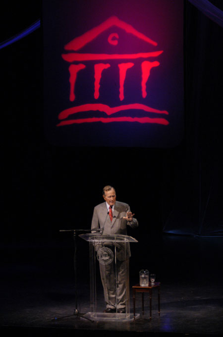 Former U.S. President George H.W. Bush spoke of faith, values and service at Union University's Eighth Annual Scholarship Banquet.  - Photo by Jim Veneman