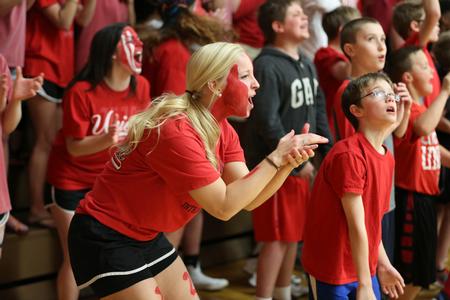 Students cheer on the Lady Bulldogs during the NCAA Division II South Region Tournament championship game. - Photo by Kristi McMurry Woody