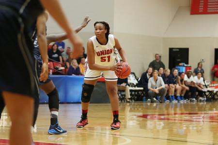 DeAnna Thompson looks for a pass during the NCAA Division II South Region Tournament championship game. - Photo by Kristi McMurry Woody