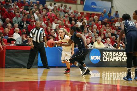 Amy Philamlee drives past a Nova Southeastern opponent during the NCAA Division II South Region Tournament championship game. - Photo by Kristi McMurry Woody