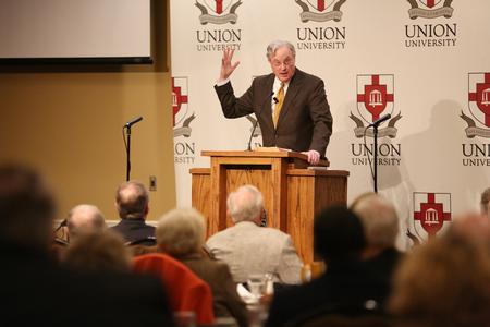 Sandy Willson gives his address at the Ryan Center Bible Conference. - Photo by Kristi McMurry Woody