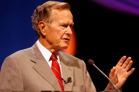 Former U.S. President George H.W. Bush spoke of faith, values and service at Union University's Eighth Annual Scholarship Banquet.  - Photo by Morris Abernathy