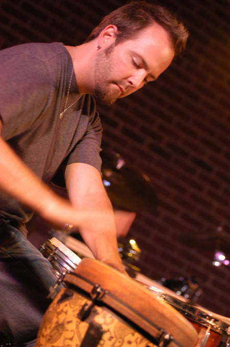 The bongo player in Chris Mason's band performs for Union students during Fall Fest '04 prior to their national tour. - Photo by Jonathan Blair
