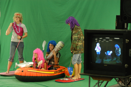 Students were able to make their own music video against a green screen during Fall Fest '04. - Photo by Jonathan Blair