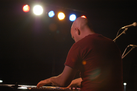 The keyboard player in Jason Fitt's band performs for Union students during Fall Fest '04. - Photo by Jonathan Blair