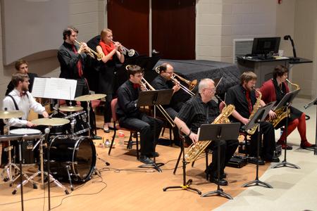 The Union University Jazz Band performs a concert in Hartley Hall. - Photo by Meg Rushing
