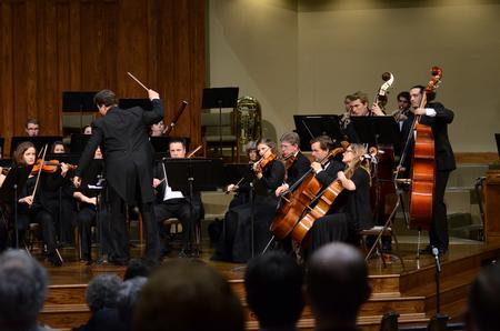 The Union University Orchestra performs famous works in a concert at First Baptist Church in Jackson. - Photo by Meg Rushing