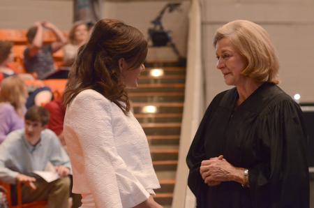 Susie Oliver, first lady, and Sandra Williams, who celebrated the 50th anniversary of her graduation from Union University, talk before the Spring graduation ceremony  - Photo by Elizabeth Wilson